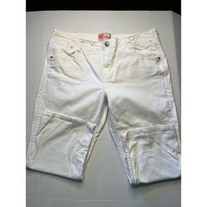 Levi Strauss Signature Stretch White Denim Capris Sz 14